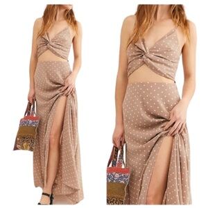 Free People Celeste Skirt And Top Polka Dot Set Sz 8